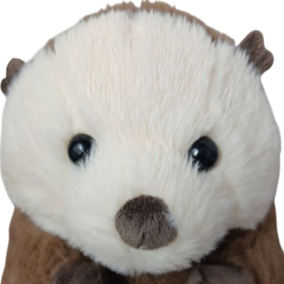 Ooh Geez Cute Otter Plush Slippers Non-Slip Sole Brown & Cream Small 5/6 - Picture 8 of 14